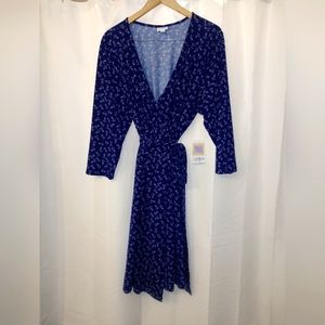 LuLaRoe Michelle wrap dress 2XL Blue Anchor design